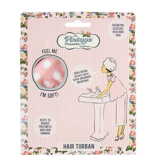 The Vintage Cosmetic Company Hair Turban - Pink Polka Dot