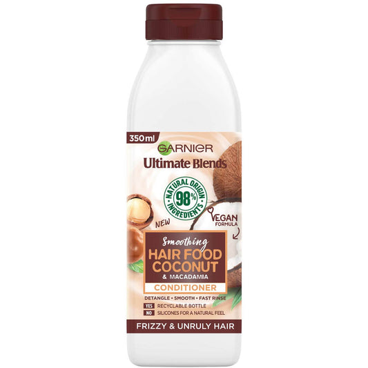 Garnier Ultimate Blends Smoothing Hair Food Coconut Conditioner for Frizzy Hair 350ml