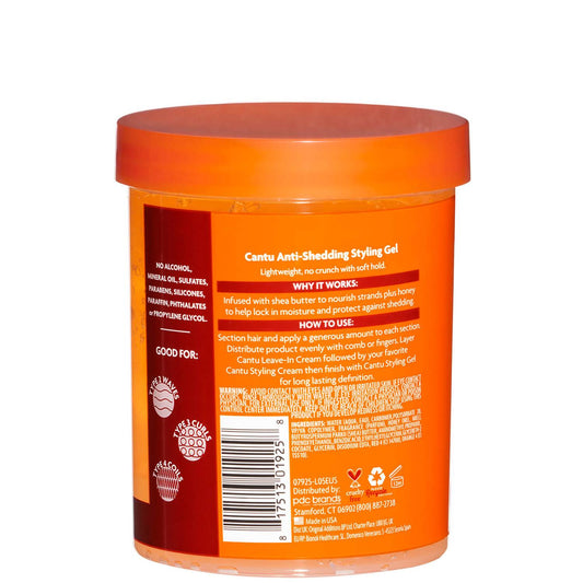 Cantu Shea Butter Maximum Hold Anti-Shedding Styling Gel with Honey 18.5 oz
