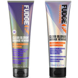 Fudge Professional Clean Blonde Damage Rewind Violet-Toning Shampoo and Conditioner Bundle 250ml Fudge Professional Clean Blonde Damage Rewind Violet-Toning Shampoo and Conditioner Bundle 250ml
