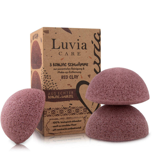 Luvia Konjac Sponge Set - Red Clay