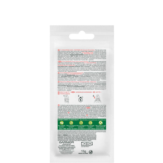 Garnier SkinActive Firming Ampoule Sheet Mask - Watermelon and 1% Hyaluronic Acid 15g
