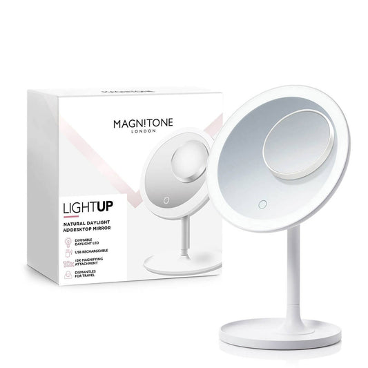 MAGNITONE London Light Up Daylight Desktop Mirror - White