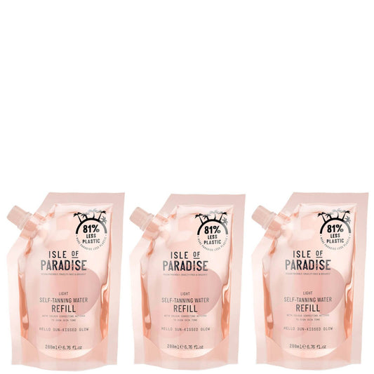 Isle of Paradise Light Self Tanning Water Refill Trio (Worth £44.85)