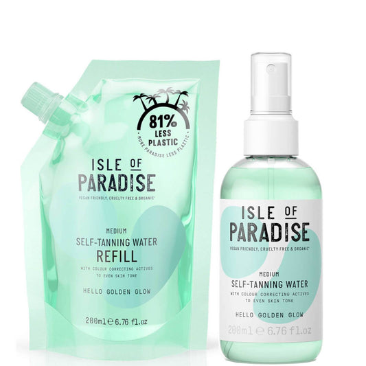 Isle of Paradise Medium Self-Tanning Water and Refill Bundle (Worth £33.9)