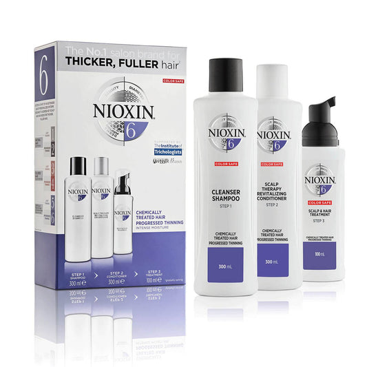 Nioxin Kit System 6 for Bleached / Chemically Treated Hair with Progressed Thinning, Full Size