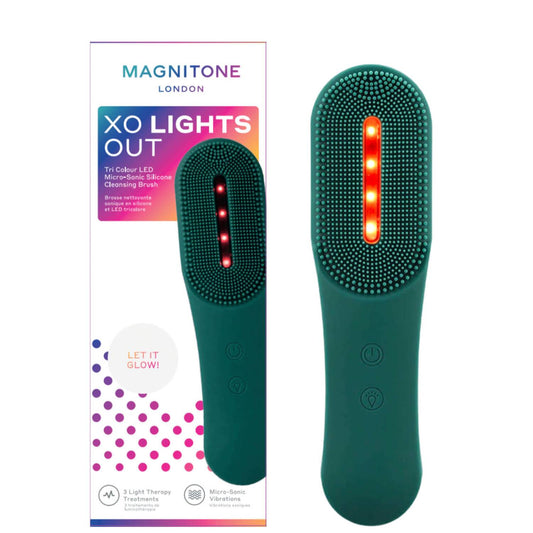 MAGNITONE London XO Lights Out Tri-Colour LED Micro-Sonic Silicone Cleansing Brush