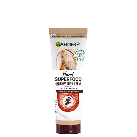 NEW Garnier Hand Superfood, Repairing Hand Cream, with Cocoa and Ceramide, Hand Cream for Very Dry, Rough Hands, Vegan Formula, 75ml