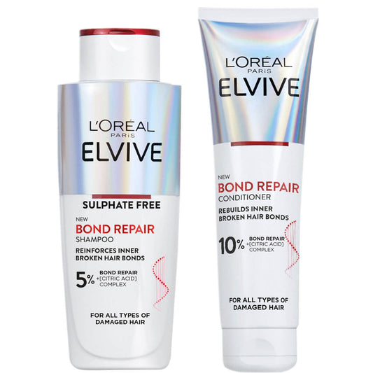 LOréal Paris Elvive Bond Repair Shampoo and Conditioner Bundle For Damaged Hair