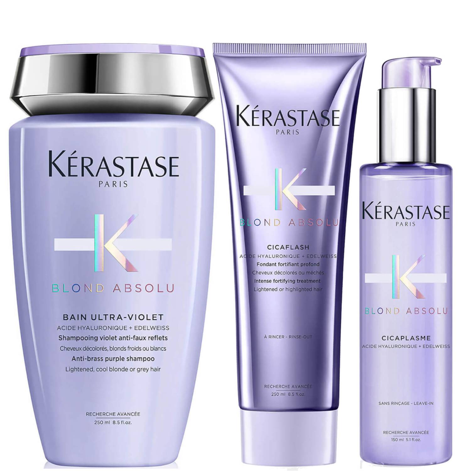 Kérastase Blond Absolu Ultraviolet Shampoo, Conditioner and Treatment Routine for Brightening Blonde Hair Kérastase Blond Absolu Ultraviolet Shampoo, Conditioner and Treatment Routine for Brightening Blonde Hair