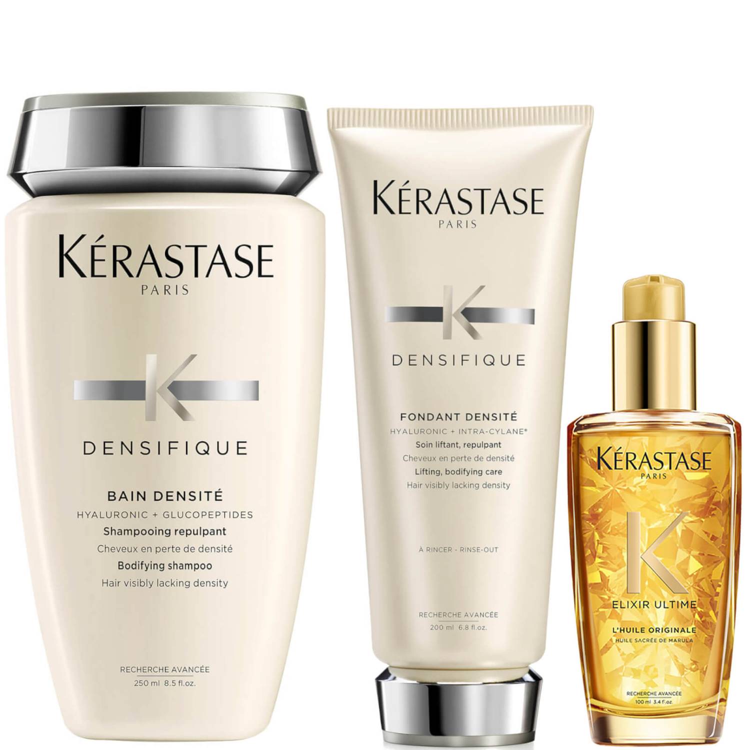 Kérastase Densifique Shampoo, Conditioner and Ultime Oil Hair Trio Routine Kérastase Densifique Shampoo, Conditioner and Ultime Oil Hair Trio Routine