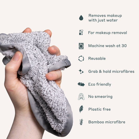 MAGNITONE London WipeOut SuperNatural Bamboo MicroFibre Cleansing Cloth 2 Pack - Grey