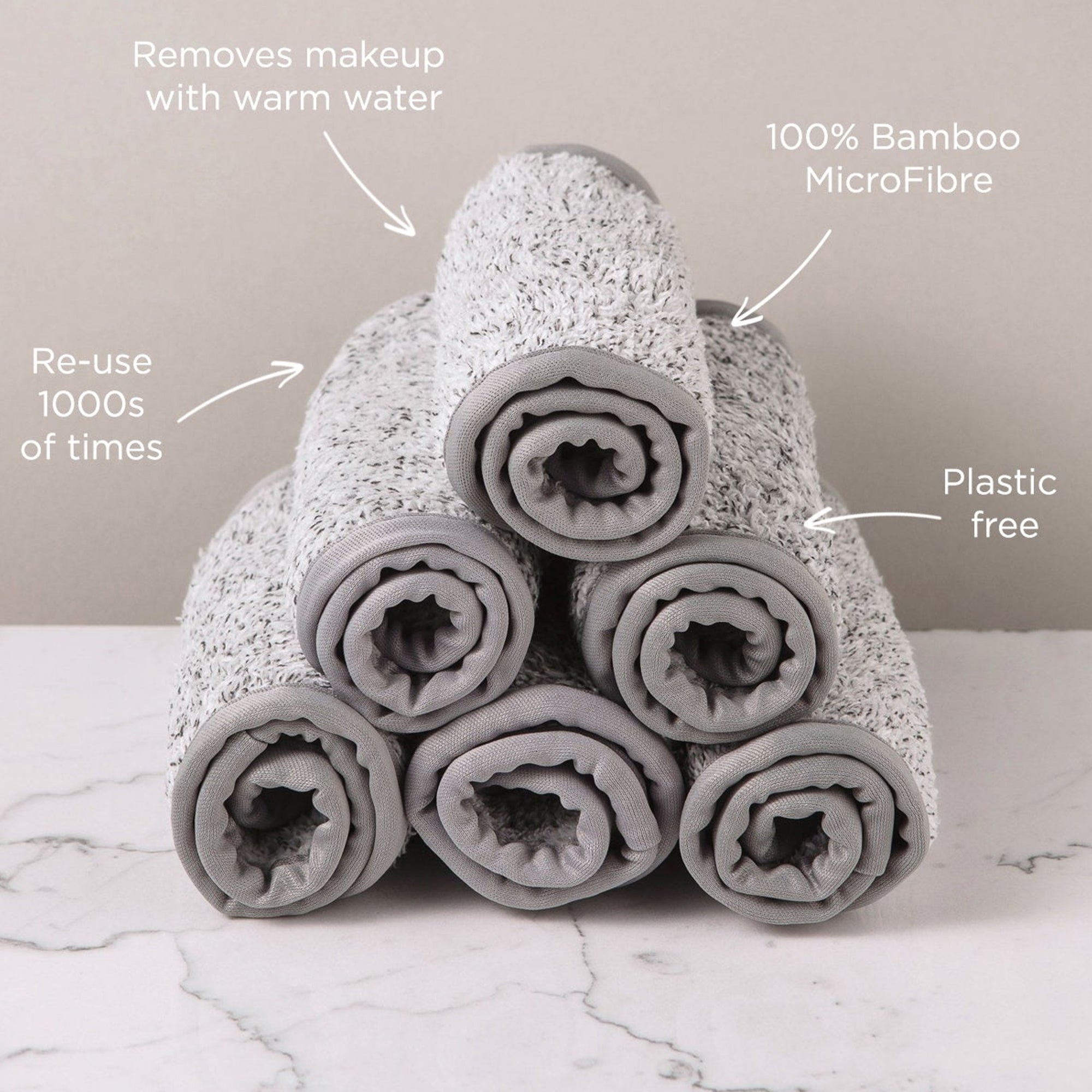 MAGNITONE London WipeOut SuperNatural Bamboo MicroFibre Cleansing Cloth 2 Pack - Grey