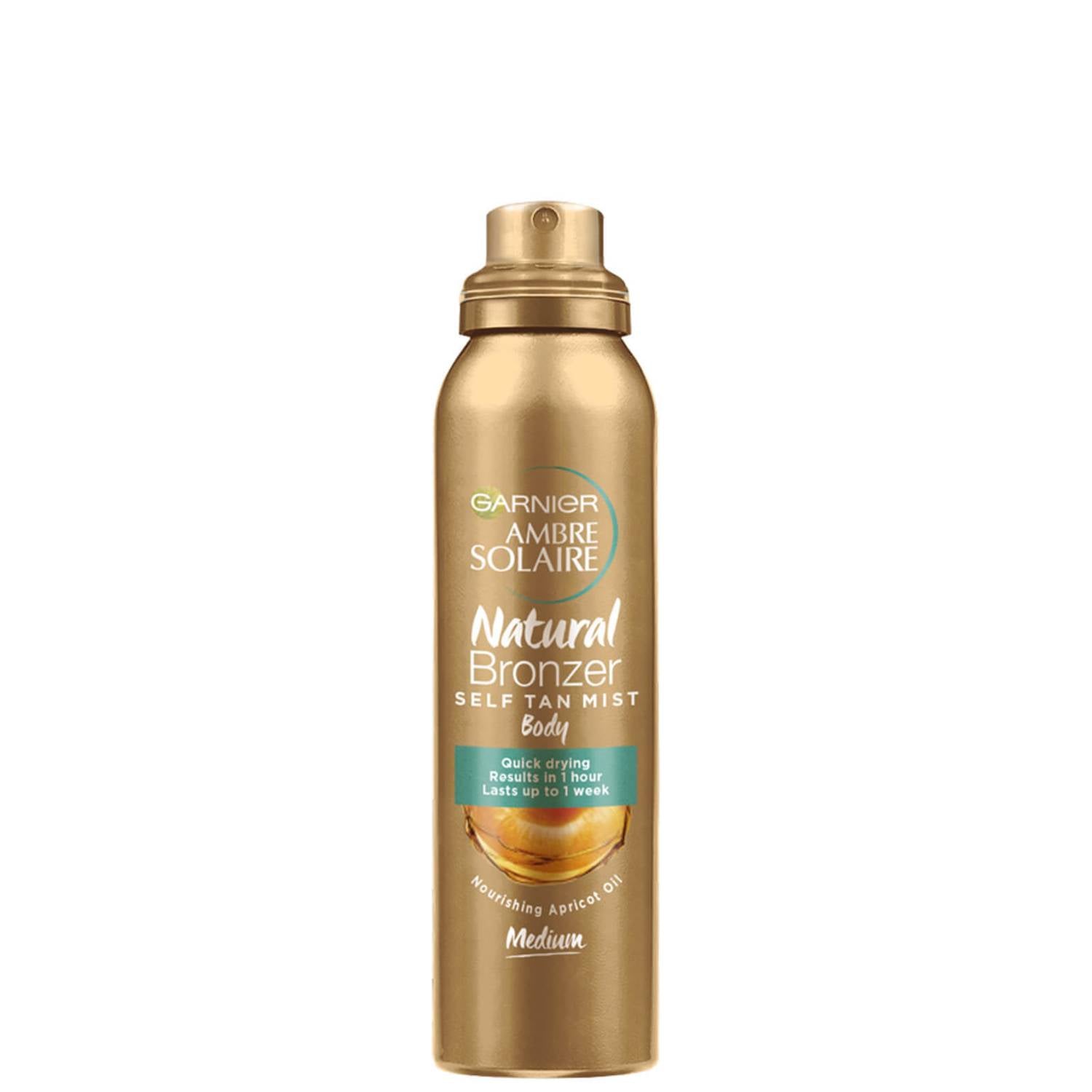 Garnier Ambre Solaire Natural Bronzer Quick Drying Body Self Tan Mist Medium 150ml