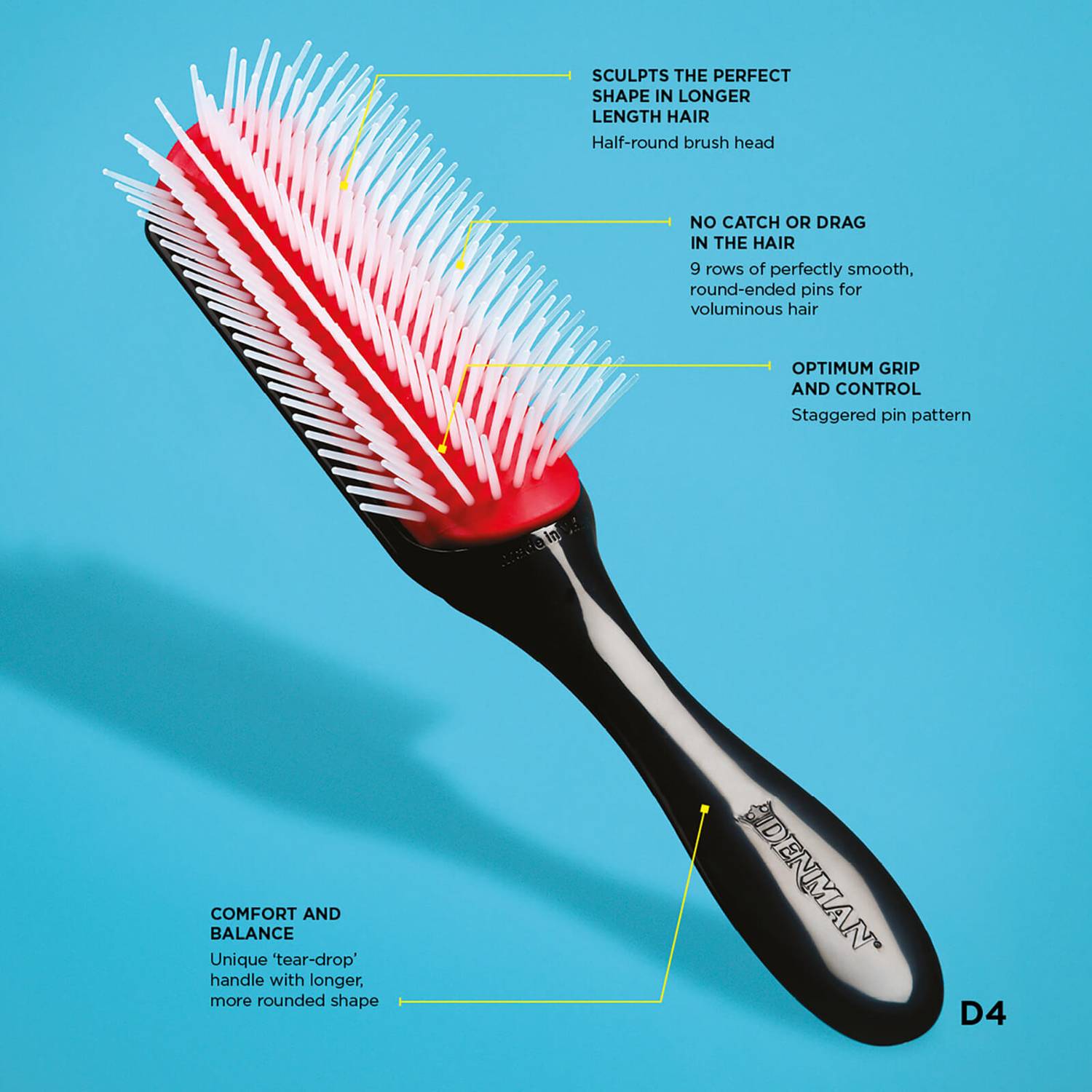 Denman Classic Large Styling Brush D4 9 Row