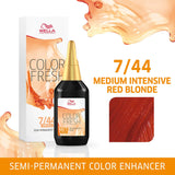 Wella Professionals Color Fresh Semi-Permanent Colour - 7/44 Medium Intense Red Blonde 75ml