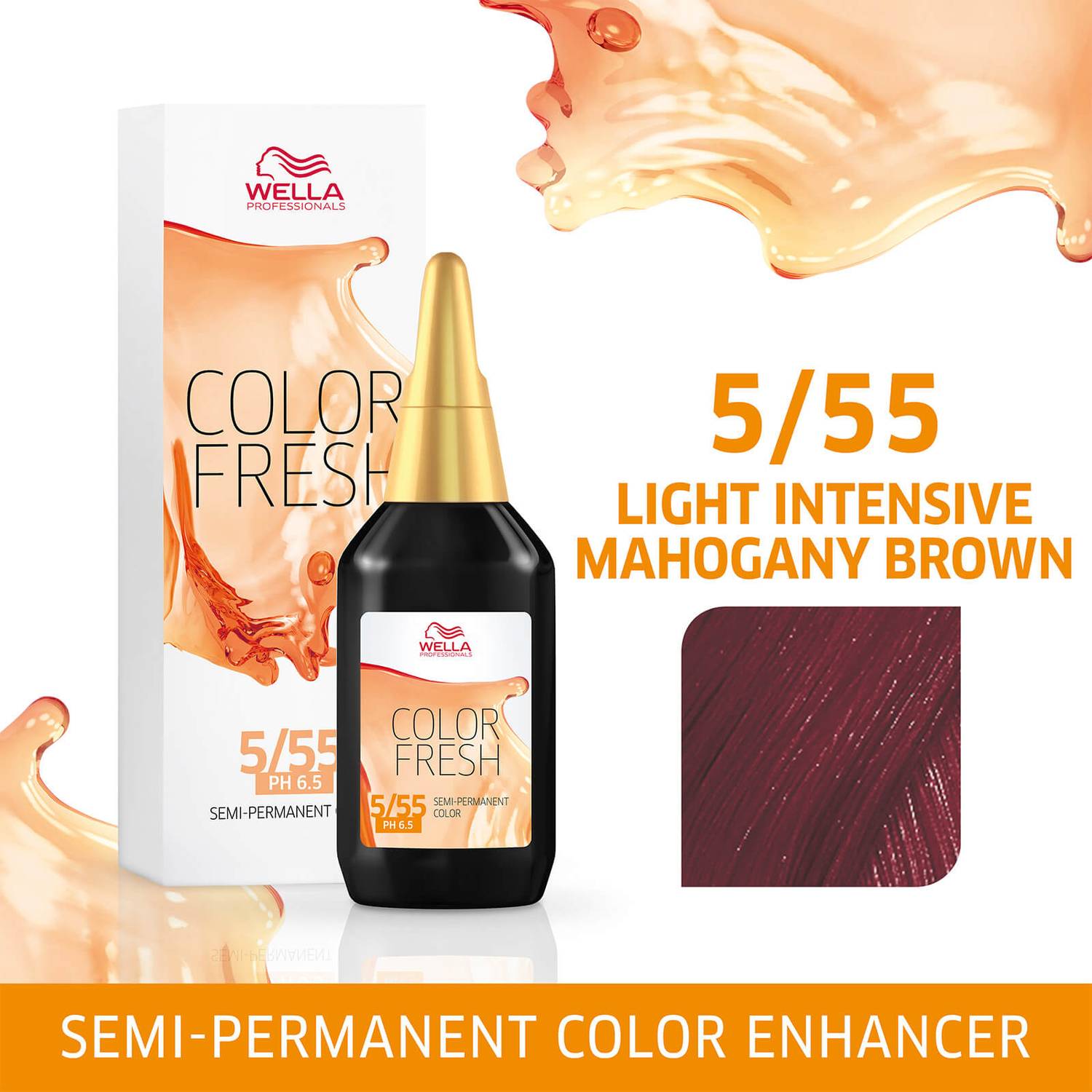 Wella Professionals Color Fresh Semi-Permanent Colour - 5/55 Light Intense Mahogany Brown 75ml