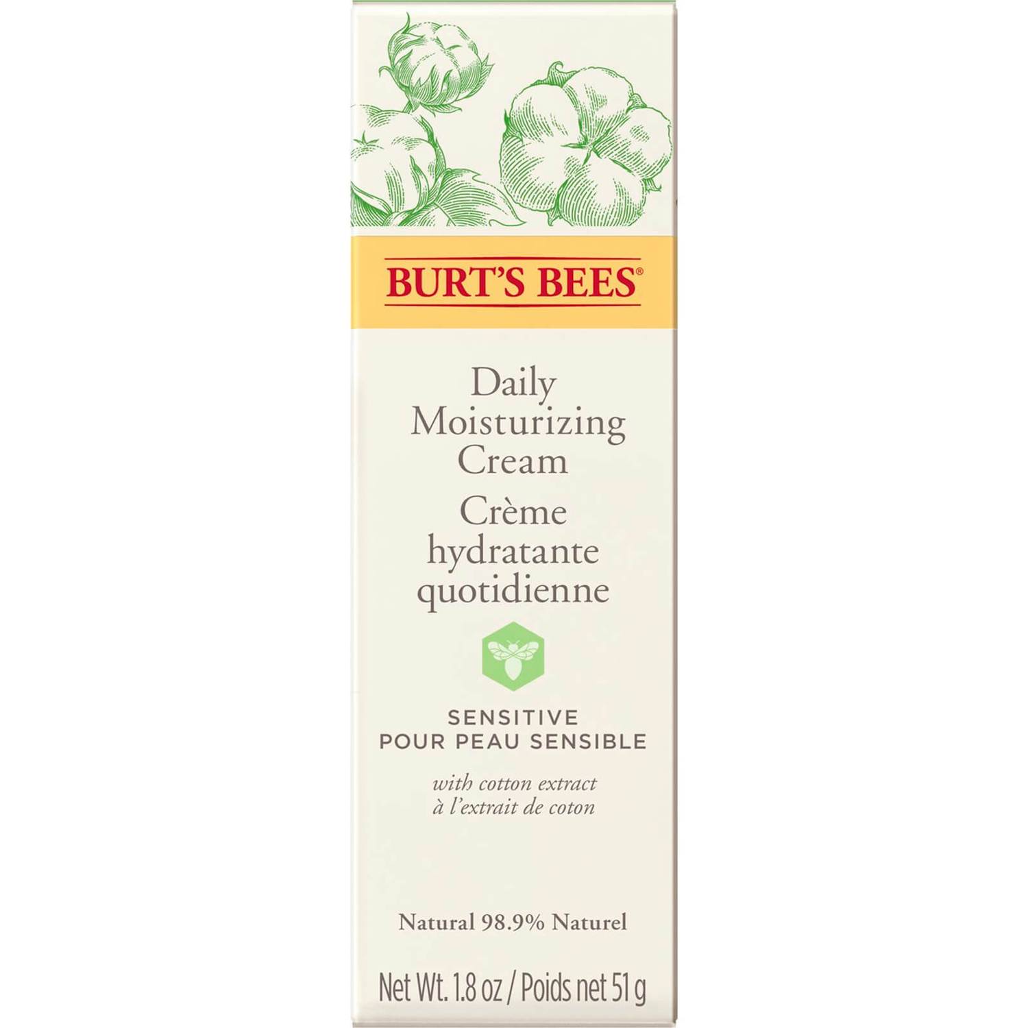 Burt's Bees Sensitive Daily Moisturising Cream 50g