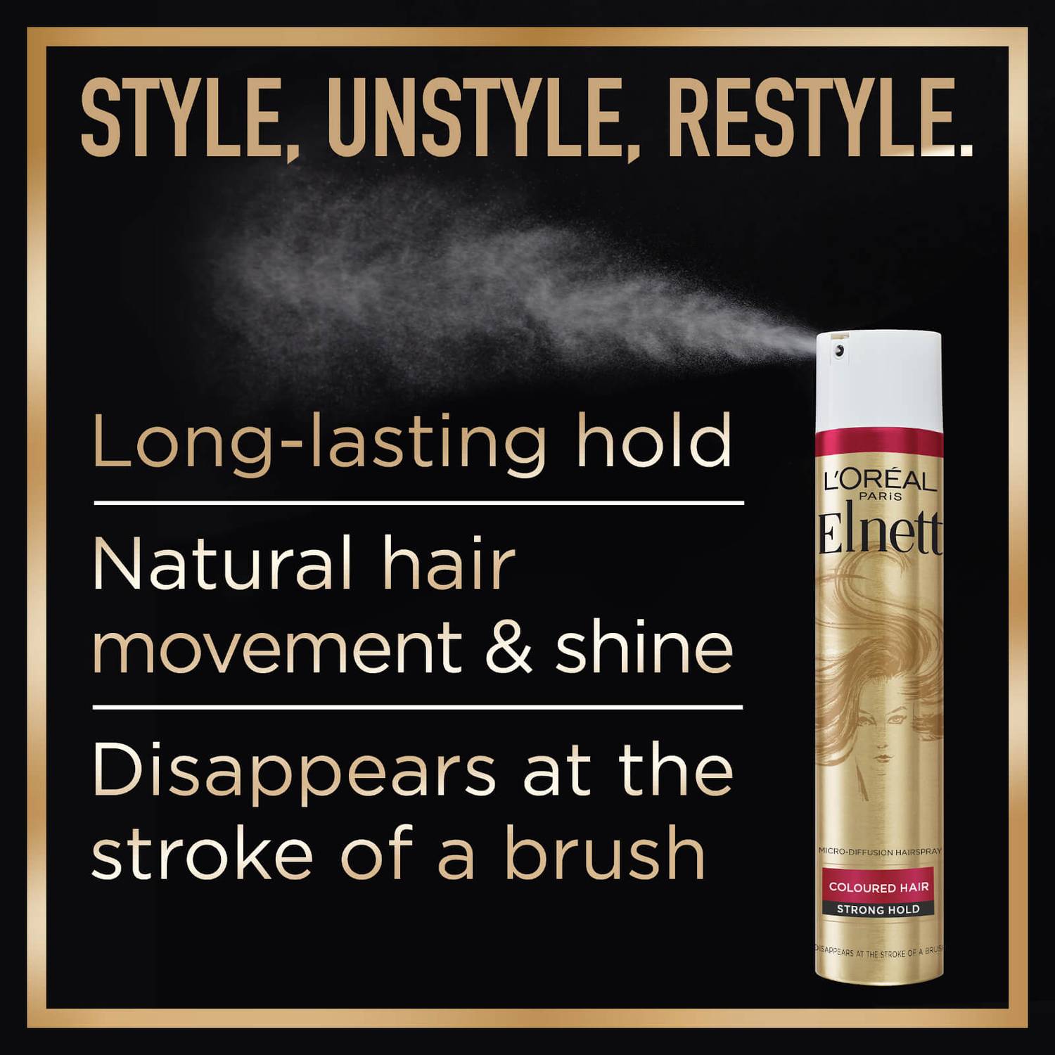 L'Oréal Paris Hairspray by Elnett for Strong Hold & Shine 75ml