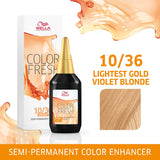 Wella Professionals Color Fresh Semi-Permanent Colour - 10/36 Lightest Blonde Gold Violet 75ml