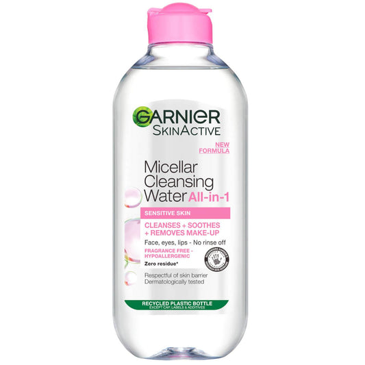 Garnier Micellar Water Facial Cleanser and Makeup Remover for Sensitive Skin 400ml