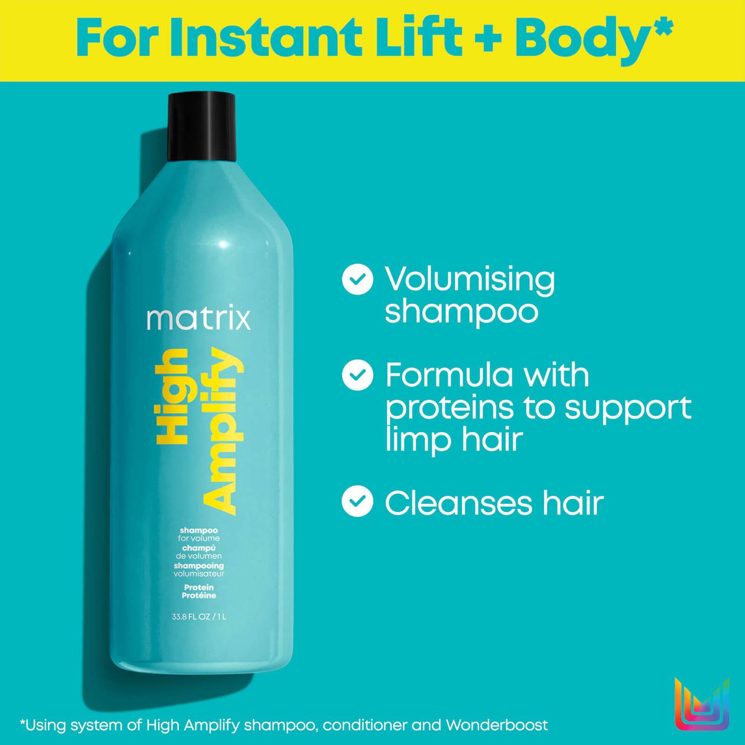 Matrix Total Results Volumising High Amplify Shampoo for Fine and Flat Hair 1000ml