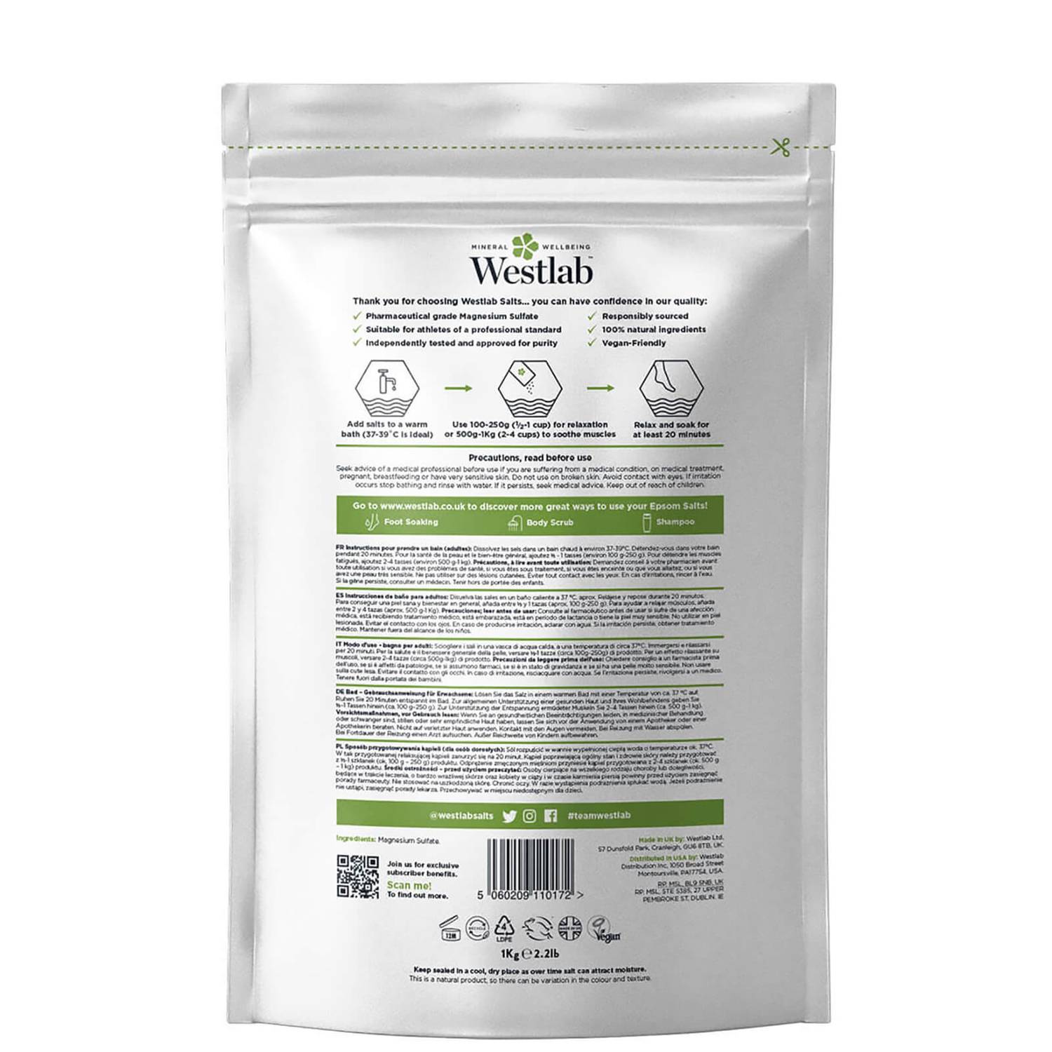 Westlab Epsom Salt 1kg