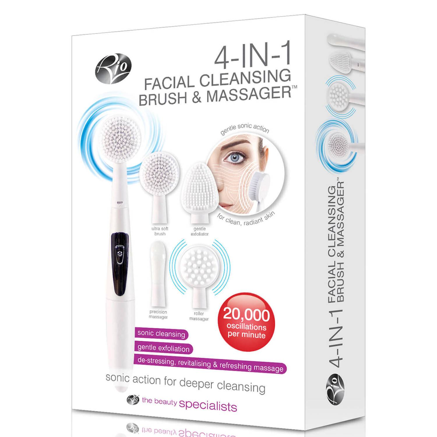 Rio 4 in 1 Facial Cleansing Brush, Exfoliator and Massager