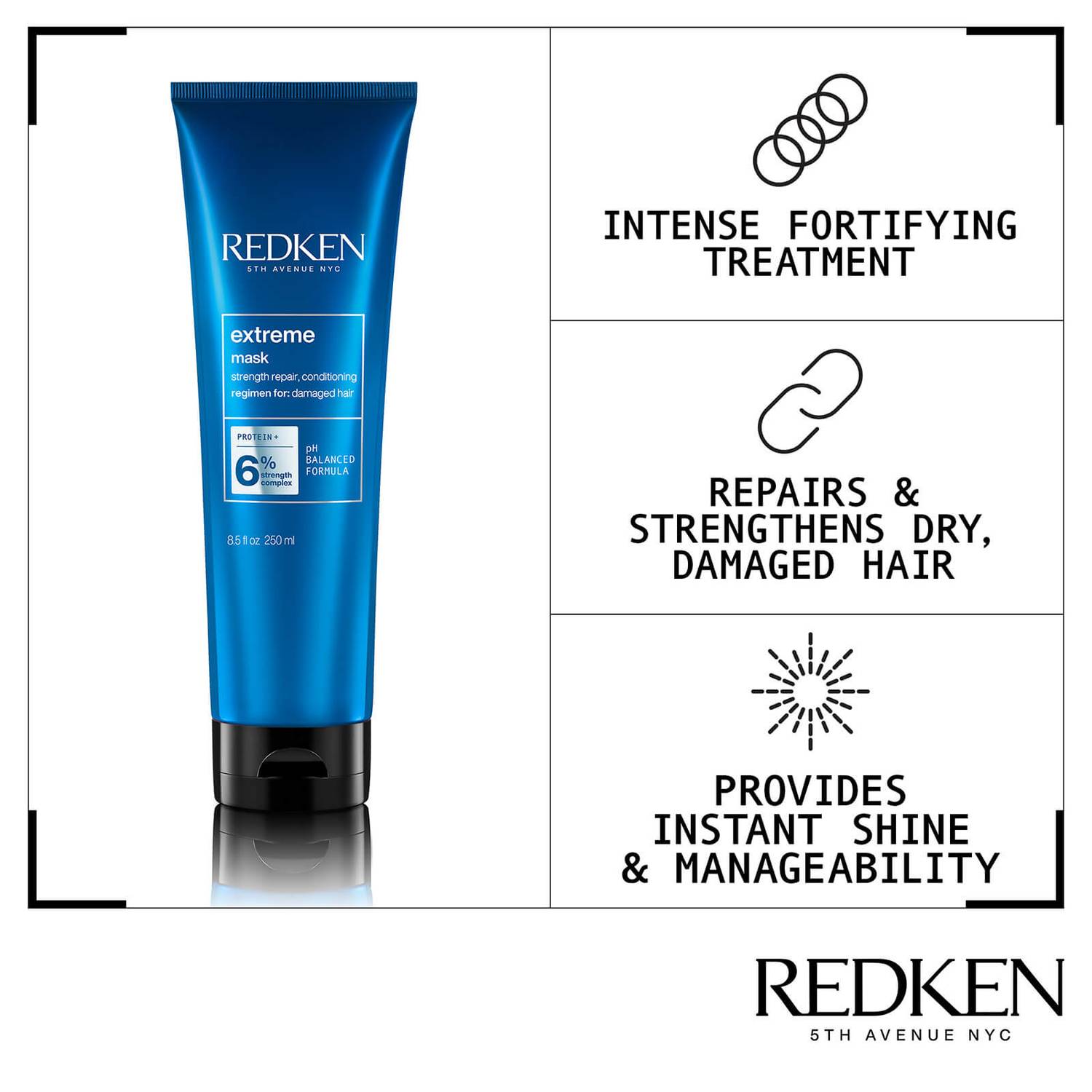 Redken Extreme Strength Repair Hair Mask For Damaged Hair 250ml