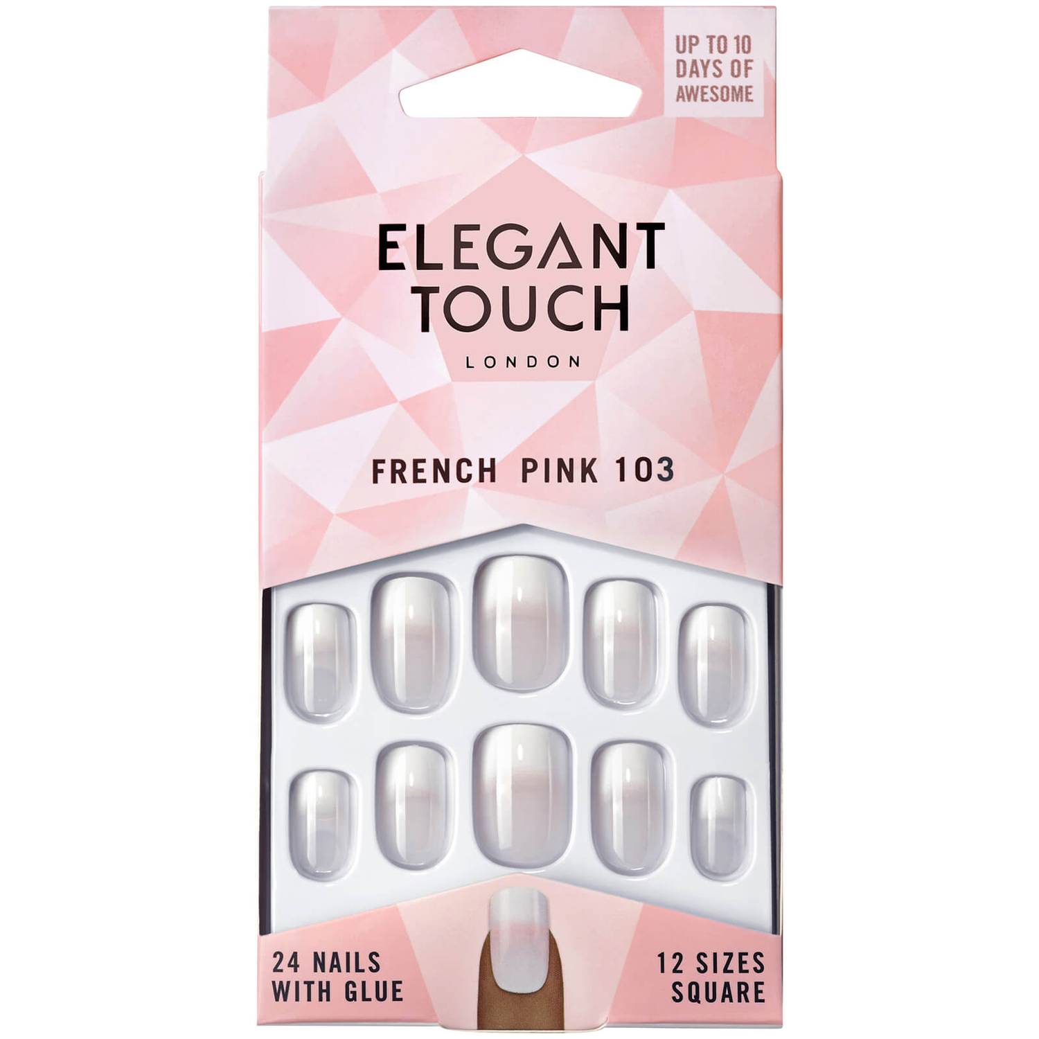 Elegant Touch Natural French Nails - 103 (M) (Pink) (Fade Tip)