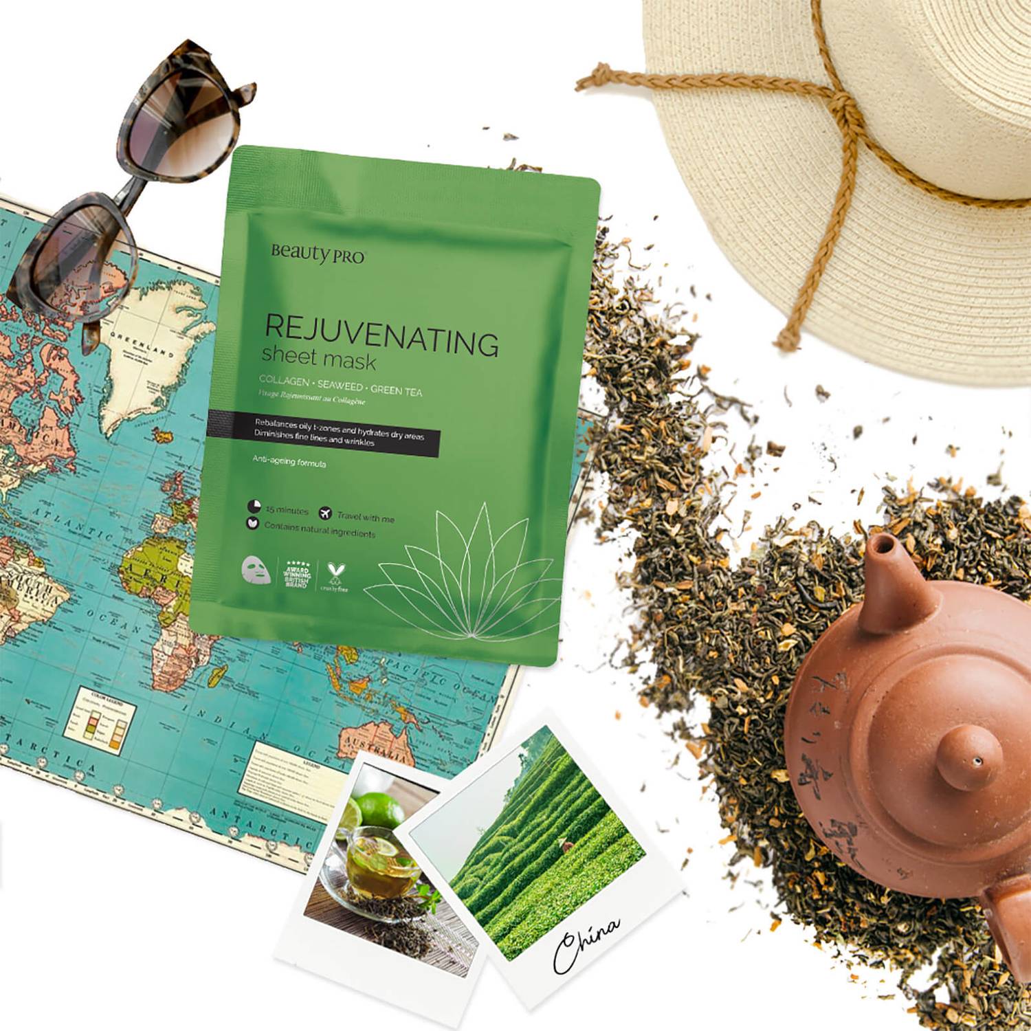 BeautyPro Rejuvenating Collagen Sheet Mask with Green Tea Extract