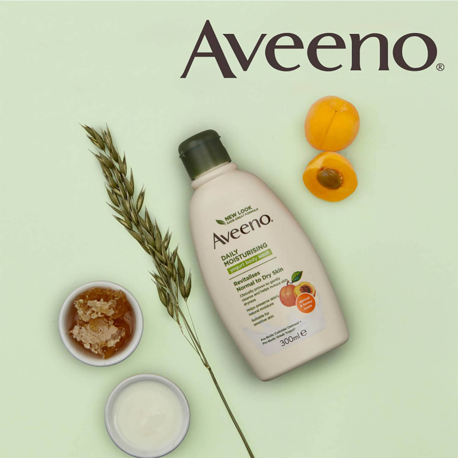 Aveeno Daily Moisturising Body Wash - Apricot and Honey 300ml