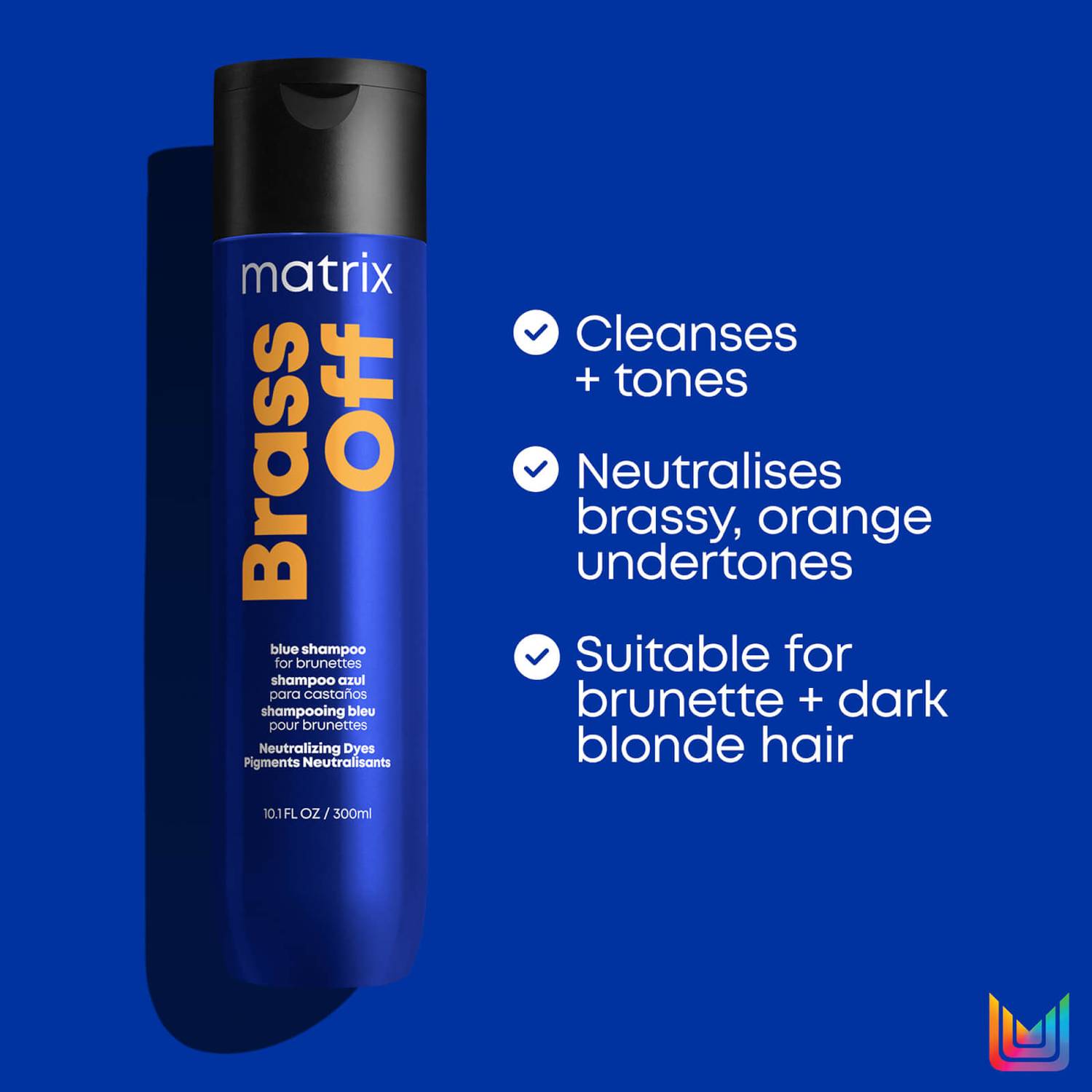 Matrix Total Results Brass Off Brunette Neutralising Blue Shampoo for Lightened Brunette Hair 300ml