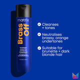 Matrix Total Results Brass Off Brunette Neutralising Blue Shampoo for Lightened Brunette Hair 300ml