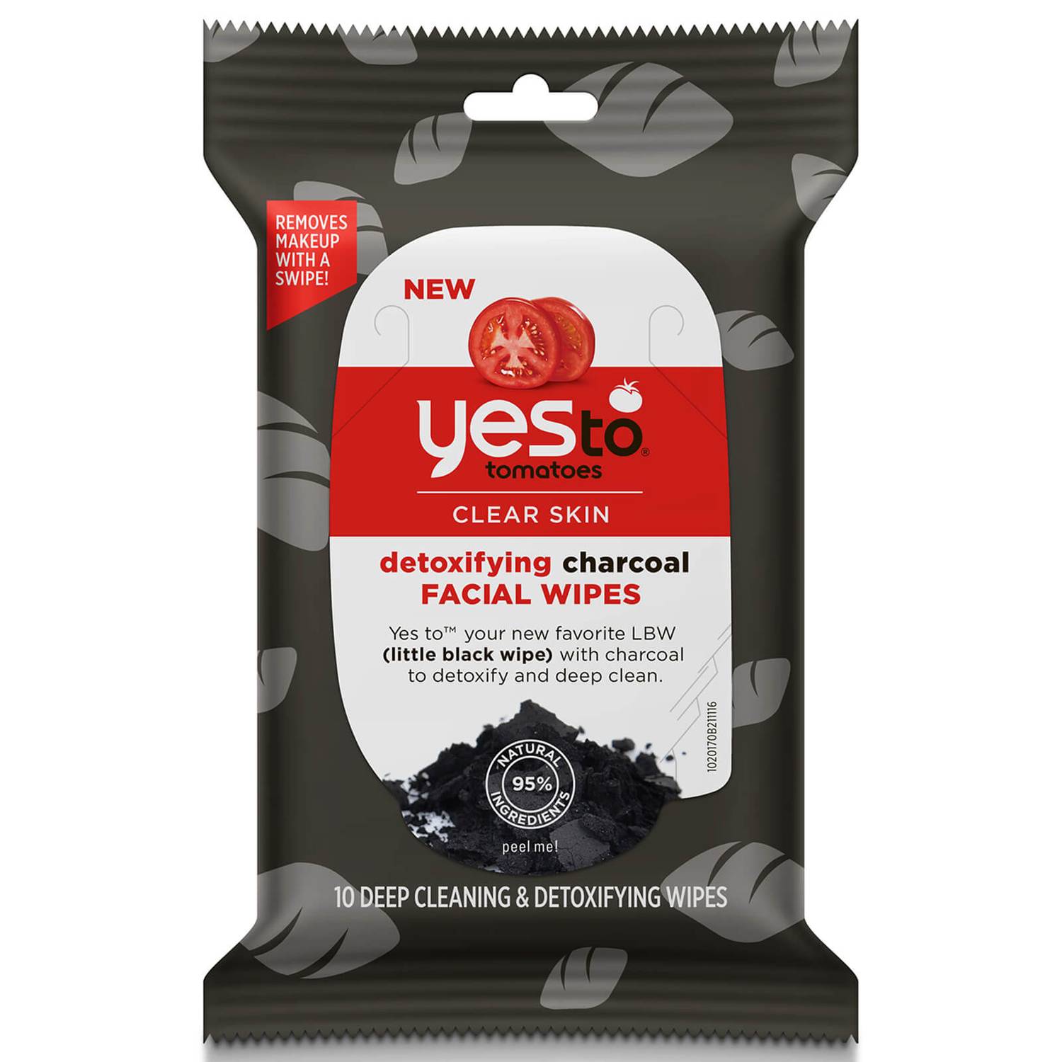 yes to Tomatoes Detoxifying Charcoal Wipes (Pack of 10)