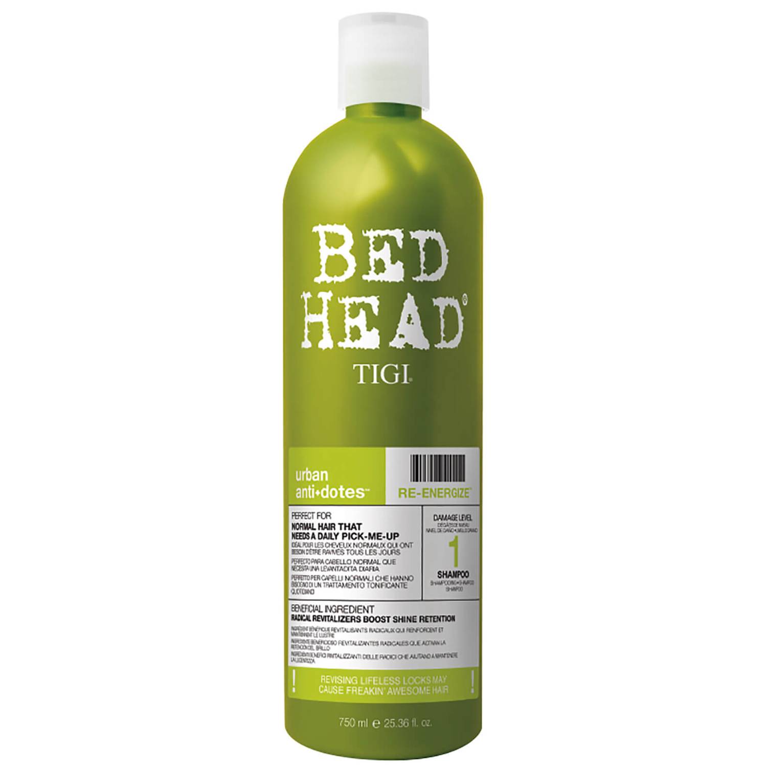 TIGI Bed Head Urban Antidotes Re-energize Daily Shampoo for Normal Hair 750ml