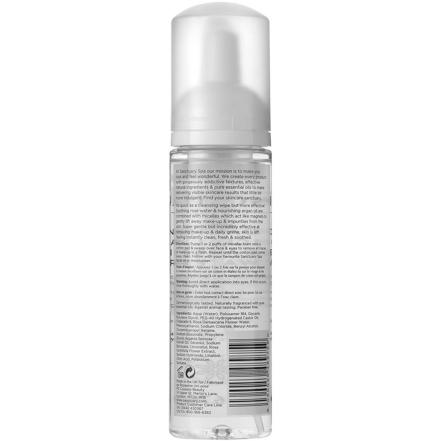 Sanctuary Spa Foaming Micellar Cleansing Water 200ml