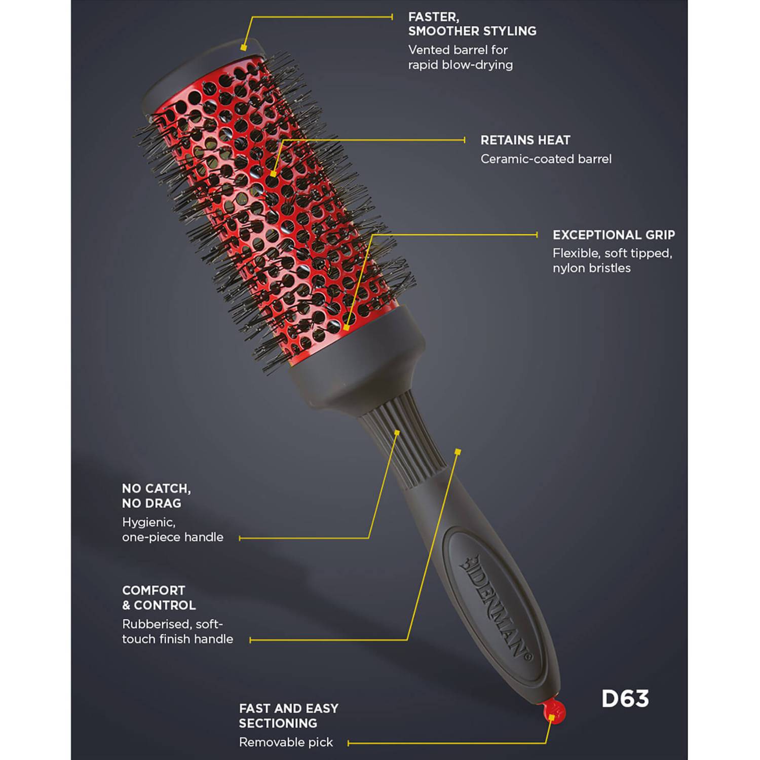 Denman D63 Large Hot Curl Brush