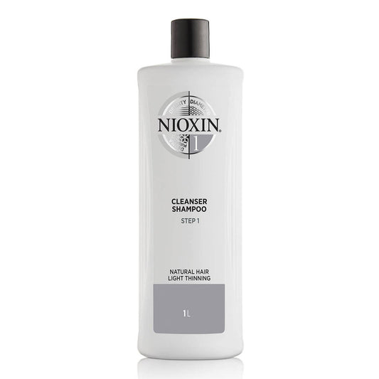 NIOXIN 3-Part System 1 Cleanser Shampoo for Natural Hair with Light Thinning 1000ml