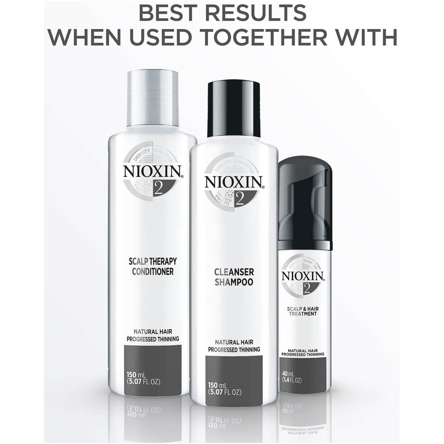 NIOXIN 3-Part System 2 Cleanser Shampoo for Natural Hair with Progressed Thinning 1000ml