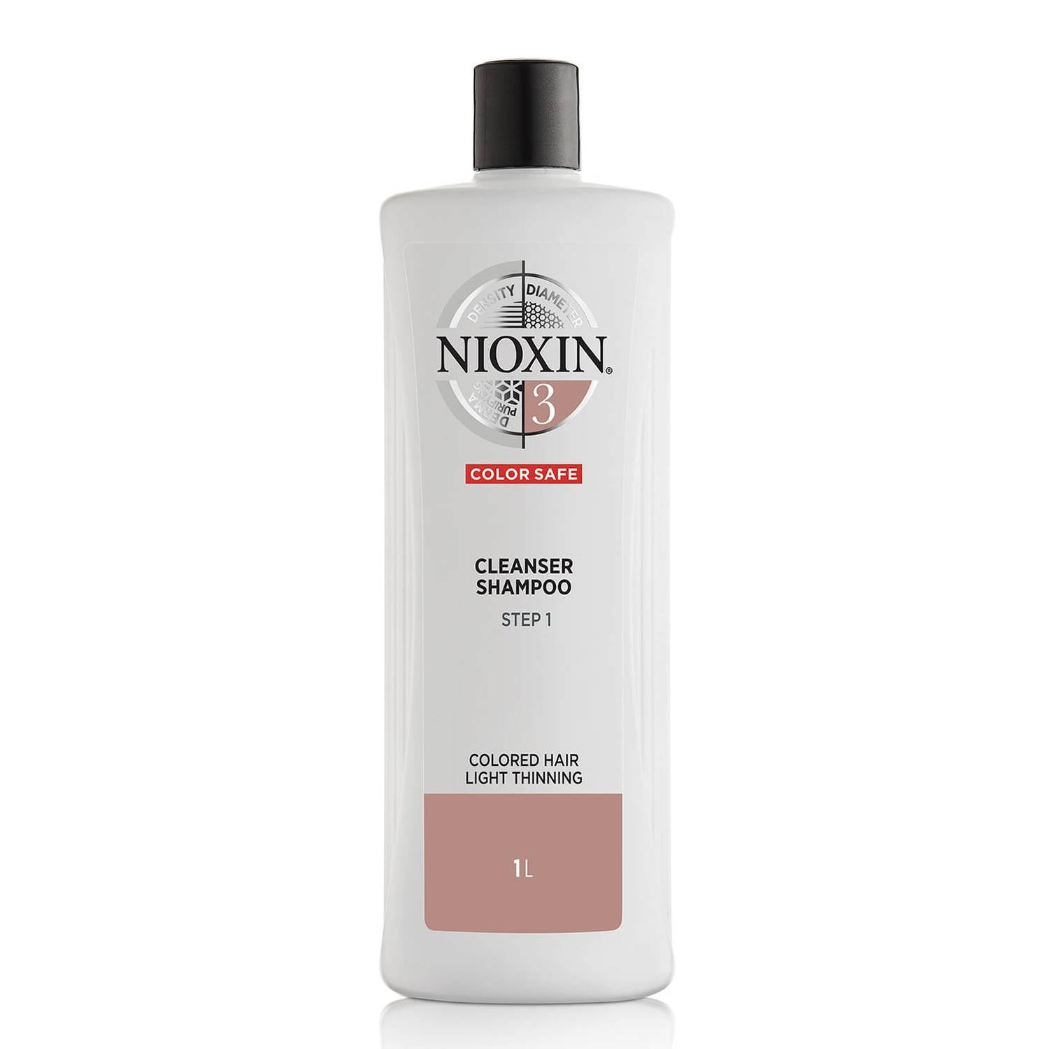 NIOXIN 3-Part System 3 Cleanser Shampoo for Coloured Hair with Light Thinning 1000ml