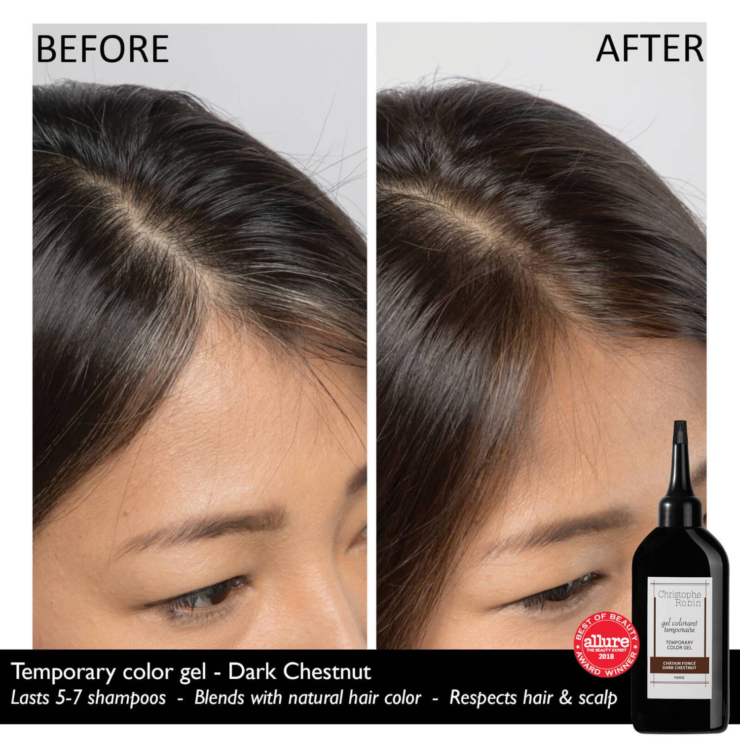 Christophe Robin Temporary Color Gel - Dark Chestnut 100ml