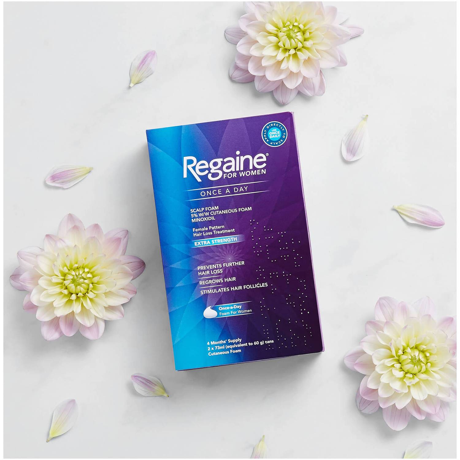 Regaine Women's Once A Day Hair Loss and Regrowth Scalp Foam Treatment with Minoxidil 2 x 73ml