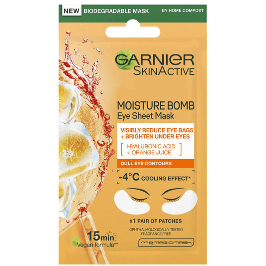 Garnier Hyaluronic Acid and Orange Juice Hydrating Brightening Eye Sheet Mask 6g