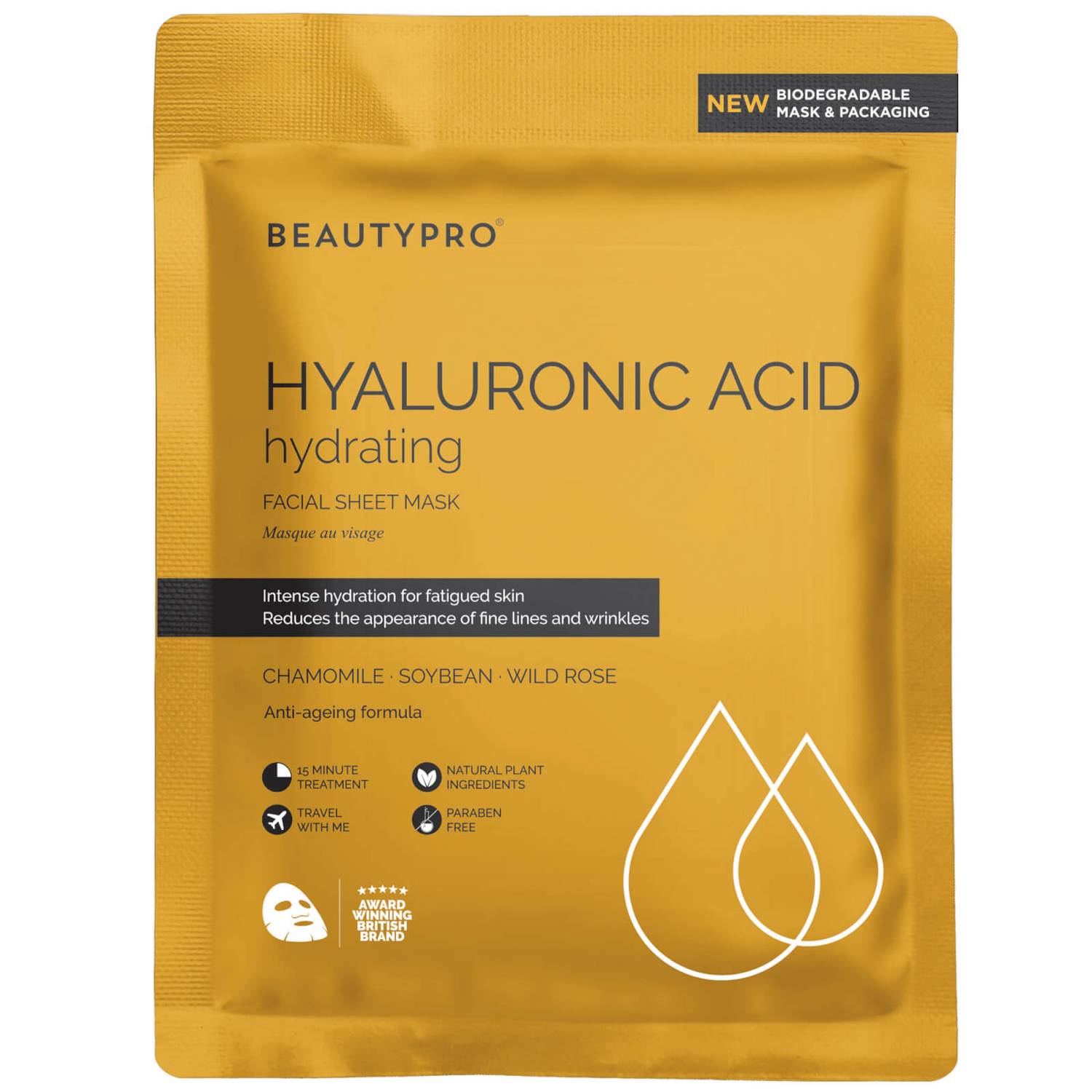 BEAUTYPRO Hyaluronic Acid Hydrating Facial Sheet Mask