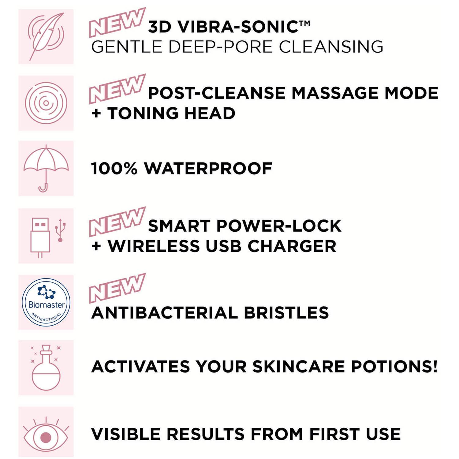 MAGNITONE London BareFaced 2 Daily Cleansing and Skin Toning Brush - Pink