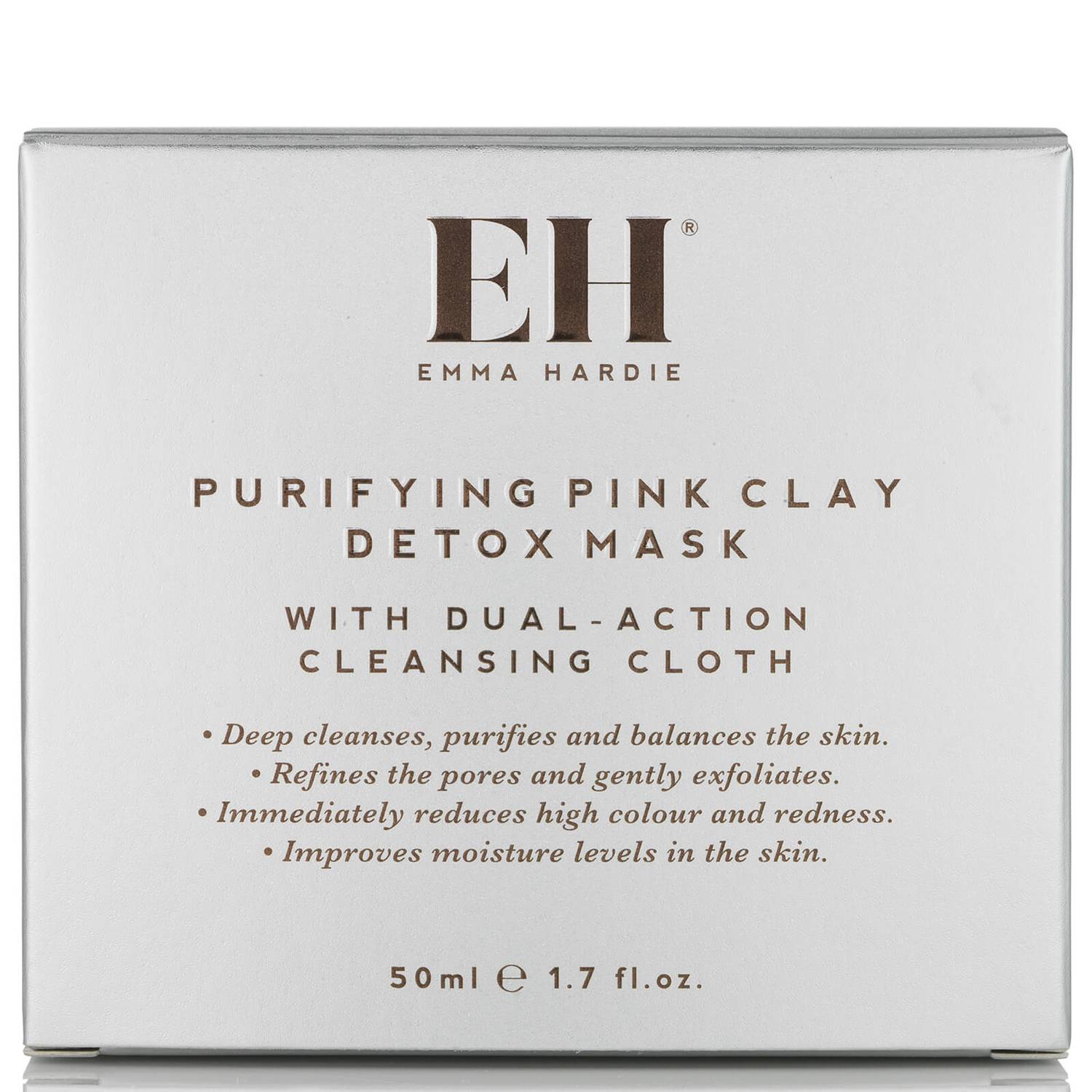 Emma Hardie Purifying Detox Pink Clay Mask with Dual-Action Cleansing Cloth