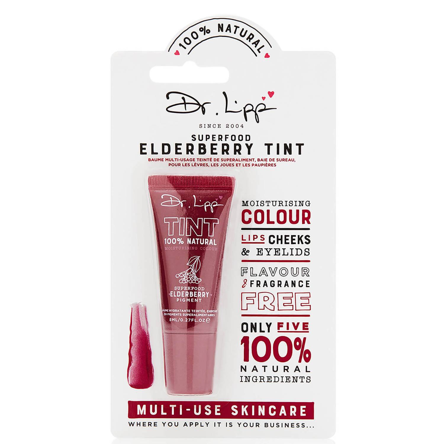 Dr.Lipp 100% Natural Moisturising Colour Lip Tint - Elderberry