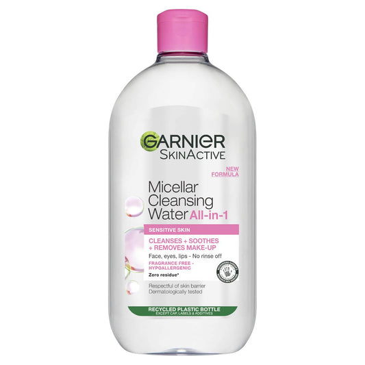 Garnier Micellar Water Facial Cleanser and Makeup Remover for Sensitive Skin 700ml