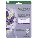 Garnier Moisture Bomb Lavender Hydrating Face Sheet Mask for Fatigued Skin 32g